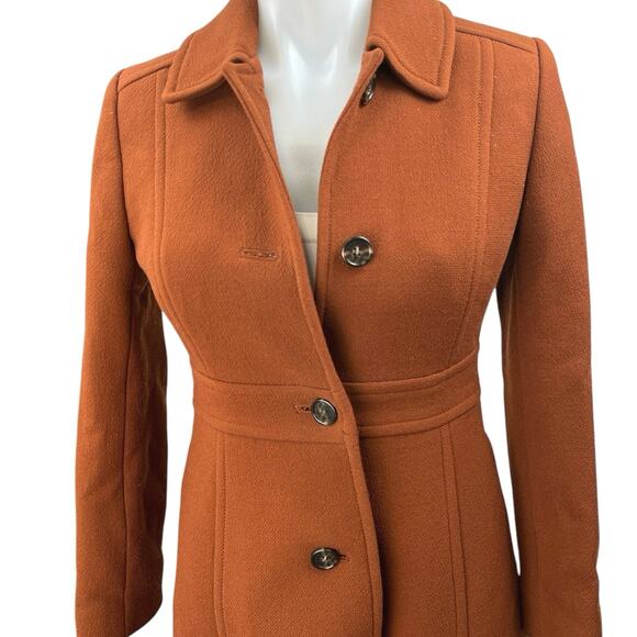 J.Crew Italian Double Cloth Brown Wool Button Down Jacket Pea Coat Over Coat 0 - Picture 3 of 5